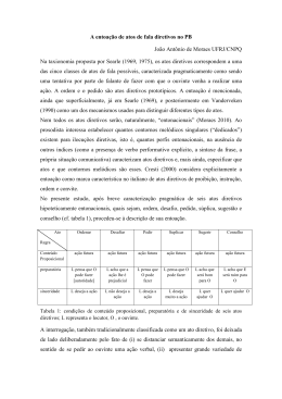 A entoação de atos de fala diretivos no PB João Antônio de Moraes