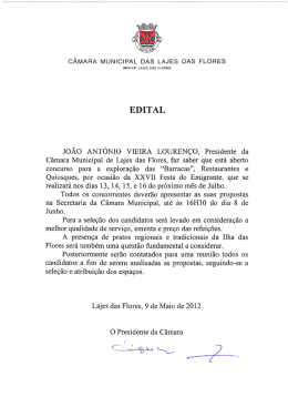 EDITAL JOÃO ANTÓNIO vIEIRA LOURENÇO, Presidente de