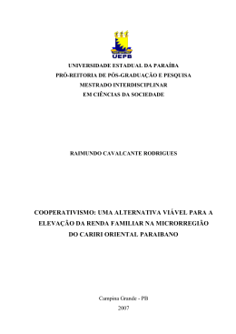 cooperativismo: uma alternativa viável para a elevação da