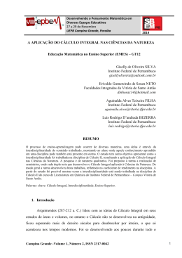 1 A APLICA&Ccedil;&Atilde;O DO C&Aacute;LCULO INTEGRAL NAS CI&Ecirc;NCIAS DA
