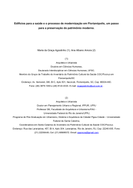 Edif&iacute;cios para a sa&uacute;de e o processo de moderniza&ccedil;&atilde;o em