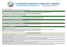 I CONGRESSO MUNICIPAL SOBRE MEIO AMBIENTE