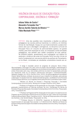 viol&ecirc;ncia em aulas de educa&ccedil;&atilde;o f&iacute;sica: corporalidade, doc&ecirc;ncia e