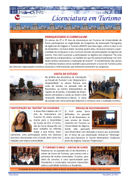 newsletter da licenciatura em turismo