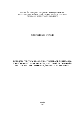 jos&eacute; antonio capelli reforma pol&iacute;tica brasileira: fidelidade