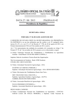 Portaria n&ordm; 20, Publicado em 27-08-2015