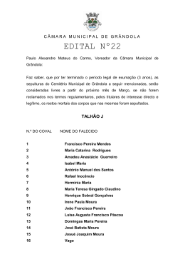 Edital n&ordm; 22 - 2013 - Levantamento do Talh&atilde;o J do Cemit&eacute;rio