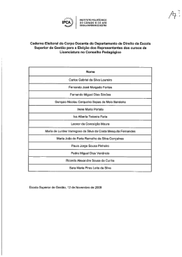 Cadernos Eleitorais do Corpo Docente do Departamento de Direito