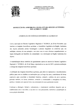 RESOLUCAO DA ASSEMBLEIA LEGISLATIVADA REGIAO
