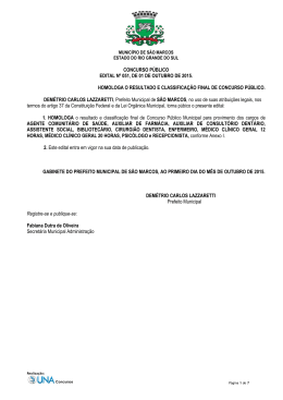 Homologa&ccedil;&atilde;o do Resultado Final