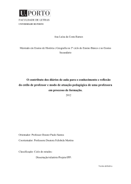 O contributo dos diários de aula para o conhecimento e reflexão do