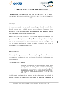 A FORMA&Ccedil;&Atilde;O TECNOL&Oacute;GICA DO PROFESSOR