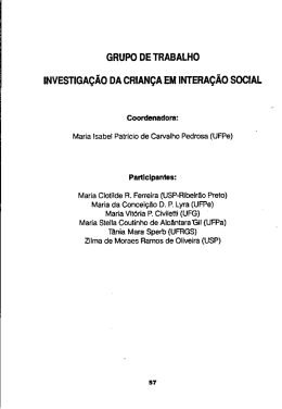 Investiga&ccedil;&atilde;o da crian&ccedil;a em intera&ccedil;&atilde;o social