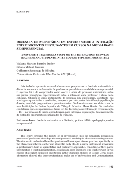 DOCENCIA UNIVERSITÁRIA: UM ESTUDO SOBRE A