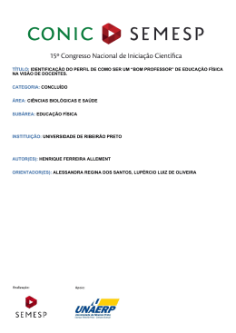 TÍTULO: IDENTIFICAÇÃO DO PERFIL DE COMO - O Conic
