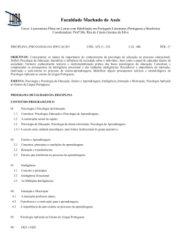 PSICOLOGIA DA EDUCA&Ccedil;&Atilde;O