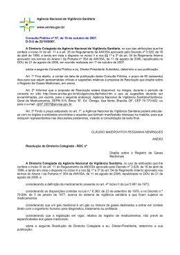 Proposta de Resolu&ccedil;&atilde;o que disp&otilde;e sobre o Registro de