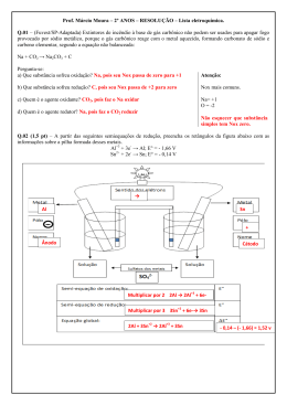 Prof. M&aacute;rcio Moura &ndash; 2&ordm; ANOS &ndash; RESOLU&Ccedil;&Atilde;O &ndash; Lista eletroqu&iacute;mica