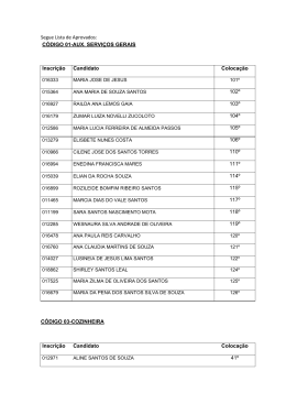 Segue Lista de Aprovados: CÓDIGO 03