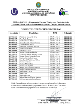 Inscri&ccedil;&atilde;o Candidato CPF Situa&ccedil;&atilde;o