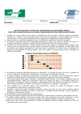 Prova Te&oacute;rica: Modalidade: N&ordm; da inscri&ccedil;&atilde;o: Candidato