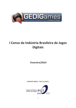 I Censo da Indústria Brasileira de Jogos Digitais