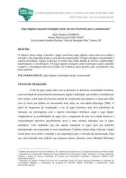 Jogos digitais enquanto tecnologia social
