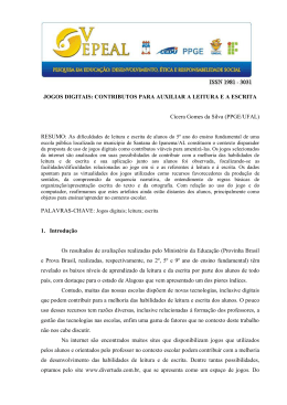 JOGOS DIGITAIS: CONTRIBUTOS PARA AUXILIAR A LEITURA E A