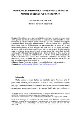 POTENCIAL EXPRESSIVO NOS JOGOS INDIE E GAMEARTE