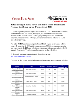 Fatecs divulgam os dez cursos com maior &iacute;ndice de candidato /vaga