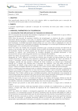 Execu&ccedil;&atilde;o de Movimentos de Terras para Redes e Ramais de