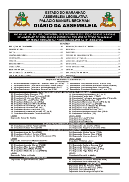 DIÁRIO DA ASSEMBLEIA - Assembleia Legislativa do Estado do