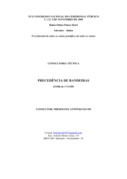 15h30 Preced&ecirc;ncia de bandeiras