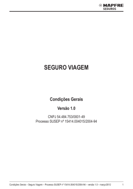 Seguro Viagem V.1.0 - vig&ecirc;ncia: 20/03/2012 a 23/05/2013
