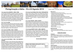 Folder Italia - Paróquia da Benedita