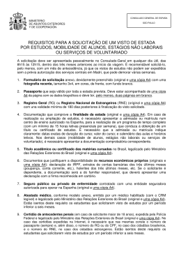 Vistos de estada por estudos, mobilidade de alunos, est&aacute;gio n&atilde;o