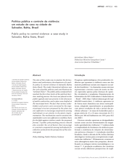 Política pública e controle da violência: um estudo de caso