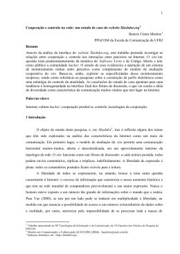 1 Cooperação e controle na rede: um estudo de caso do