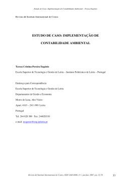 estudo de caso: implementa&ccedil;&atilde;o de contabilidade
