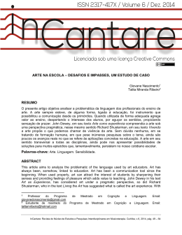 arte na escola – desafios e impasses, um estudo de caso resumo