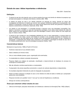 Estudo de caso: idéias importantes e referências