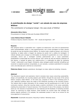 A contribui&ccedil;&atilde;o do design &ldquo;verde&rdquo;: um estudo de caso da
