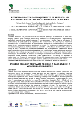 ECONOMIA CRIATIVA E APROVEITAMENTO DE RES&Iacute;DUOS: UM