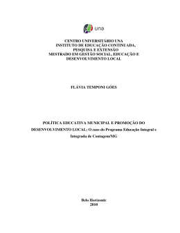 GO&Eacute;S, Fl&aacute;via Temponi. POL&Iacute;TICA EDUCATIVA MUNICIPAL E