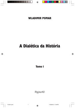A Dial&eacute;tica da Hist&oacute;ria