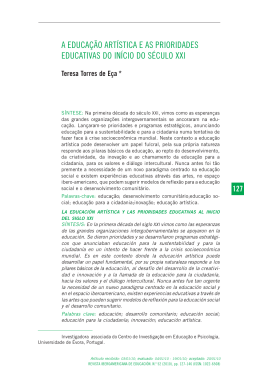 a educação artística e as prioridades educativas do início do século