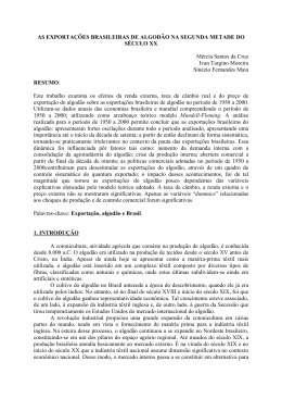 as exporta&ccedil;&otilde;es brasileiras de algod&atilde;o na segunda