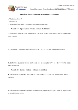 1&deg; Refazer a Prova 2 2&deg; Fazer o TC 3&deg; Refazer as listas que