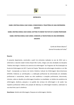 Isabel Cristina Kowal Olm Cunha - Hist&oacute;ria de Enfermagem: Revista