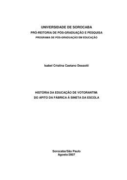 Hist&oacute;ria da educa&ccedil;&atilde;o de Votorantim - Programa de P&oacute;s